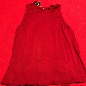 Burgundy open back yoga/workout tank 2/$15